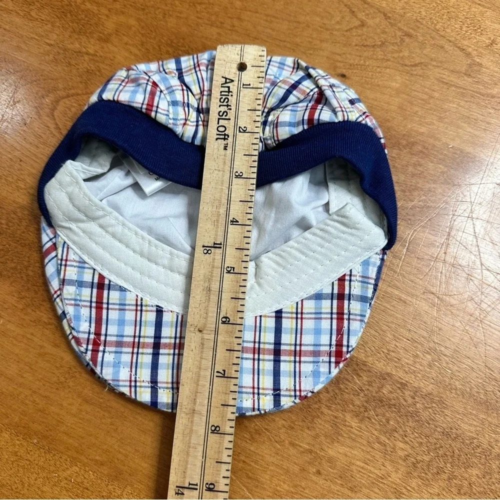 Disney Baby Newsboy Cap Kids One Size Blue Red Plaid Mickey Mouse Flat‎ Hat
